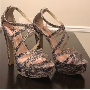 Kardashian Kollection Platform Sandals Python